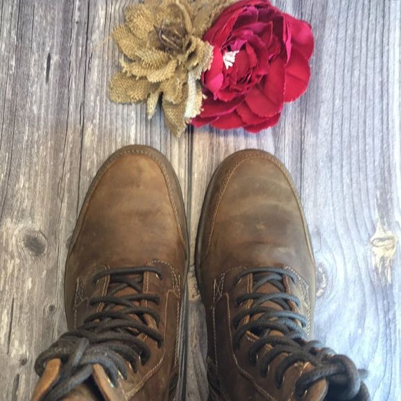 TIMBERLAND Graceyn Brown Leather Lace Up WP Lug Sole Boots 8M - Picture 4 of 15